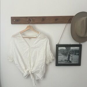 Chic White Blouse with Lace Details